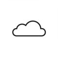 A simple, black line drawing of a cloud on a white background. The cloud is outlined in a Royalty Free Stock Photo