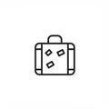 A simple black line drawing depicts a suitcase with a handle. It is adorned with a few Royalty Free Stock Photo