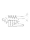 Black and white line art drawing of Piccolo Trumpet illustration