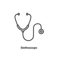 Simple black line drawing of a stethoscope on a white background Royalty Free Stock Photo