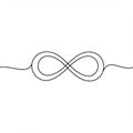 A simple black line drawing on a white background forms an infinity symbol at the Royalty Free Stock Photo