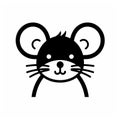 Black And White Mouse Icon Illustration In Kunio Okawara Style Royalty Free Stock Photo