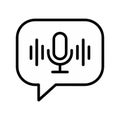 Voice message icon with sound waves simple Royalty Free Stock Photo