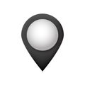 Simple black location marker with white center design for maps and navigation applications
