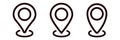 Simple black location symbols in a minimal design for maps and navigation uses