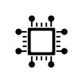 Microchip processor icon CPU symbol computer. Royalty Free Stock Photo