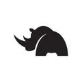 simple black modern rhino logo vector. wilderness strength rhinoceros logo template