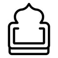 Simple black outline vector icon of a mosque building Royalty Free Stock Photo