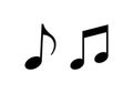 Simple black musical notes on a white background Royalty Free Stock Photo