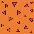 Simple black and orange triangles background