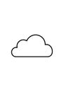 Simple black outline of a cloud against a white background. The cloud is depicted with smooth, Royalty Free Stock Photo