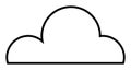 Simple Black Outline of a Cloud Symbol to Represent Weather, Nature, Technology, Data, and Environment Royalty Free Stock Photo