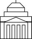 Simple black outline drawing of the SHRINE OF REMEMBRANCE, MELBOURNE Royalty Free Stock Photo