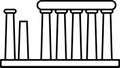 Simple black outline drawing of the TEMPLE OF APOLLO, PHOCIS