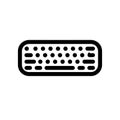 Simple Black Outline Icon of a Computer Keyboard on a White Background symbol technology Royalty Free Stock Photo