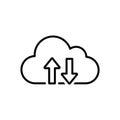 Cloud icon with upload and download arrows on white background data transfer Royalty Free Stock Photo