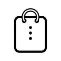 Simple Black Outline Icon of a Shopping Bag with Three Dots symbol commerce Royalty Free Stock Photo