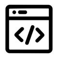 Minimalist line icon of a code window for web development and programming Royalty Free Stock Photo