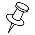 Black outline drawing of a pushpin tack illustration Royalty Free Stock Photo