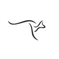 Simple black outline kangaroo logo design