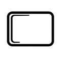Simple Black Outline of a Rounded Rectangle on a White Background Keywords: rectangle, rounded corners, outline, border, frame, Royalty Free Stock Photo