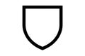 Simple Black Shield Outline Icon On White Background symbol protection Royalty Free Stock Photo