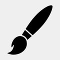 Simple black paintbrush icon for design and art projects Royalty Free Stock Photo