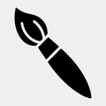 Simple black paintbrush icon for design and art projects Royalty Free Stock Photo
