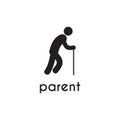 Simple black parent vector icon logo