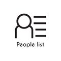 Simple black person list outline style icon design