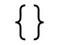 Simple, black programming brackets symbol