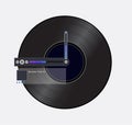 Simple black record icon with media player