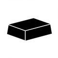 A simple, black rectangular prism icon on a white background, resembling an ingot or a block Royalty Free Stock Photo