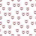 Simple black and red hearts seamless vector pattern. Valentines day background. Flat design endless chaotic texture made of tiny Royalty Free Stock Photo
