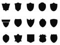 Simple black shield icons