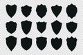 Simple Black Shields Vector Set