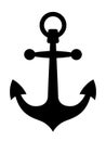 Simple black ships anchor silhouette Royalty Free Stock Photo