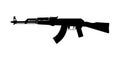Silhouette of an Assault Rifle for Graphic Design. Ak-47 rifle silhouette vector Royalty Free Stock Photo