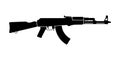 Silhouette of an Assault Rifle for Graphic Design. Ak-47 rifle silhouette vector Royalty Free Stock Photo