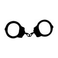 Handcuffs simple flat black silhouette