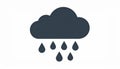 Cloud and rain drops. Weather forecast icon. Vector. Royalty Free Stock Photo