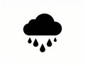 Cloud and rain drops. Weather forecast icon. Vector. Royalty Free Stock Photo