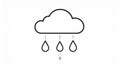 Cloud and rain drops. Weather forecast icon. Vector. Royalty Free Stock Photo