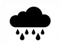 Cloud and rain drops. Weather forecast icon. Vector. Royalty Free Stock Photo