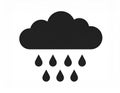Cloud and rain drops. Weather forecast icon. Vector. Royalty Free Stock Photo