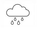 Cloud and rain drops. Weather forecast icon. Vector. Royalty Free Stock Photo