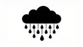 Cloud and rain drops. Weather forecast icon. Vector. Royalty Free Stock Photo