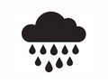 Cloud and rain drops. Weather forecast icon. Vector. Royalty Free Stock Photo
