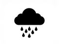 Cloud and rain drops. Weather forecast icon. Vector. Royalty Free Stock Photo