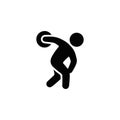 Simple Silhouette Athlete Discus Throwing Stance Position Sport Icon Illustration Royalty Free Stock Photo